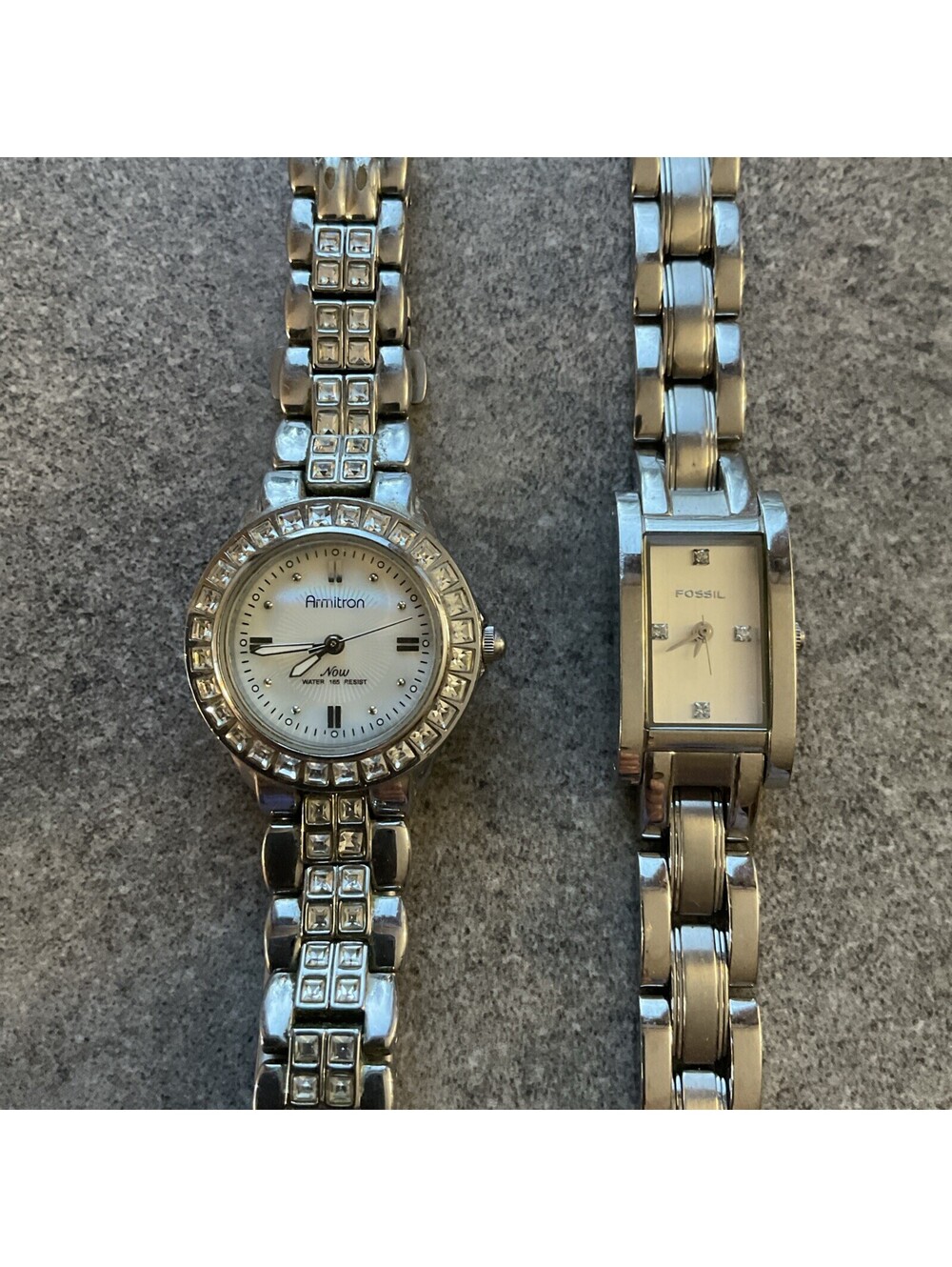 Pair Of Fossil And Armitron Womens Watches Both Watches Run Great Bin U